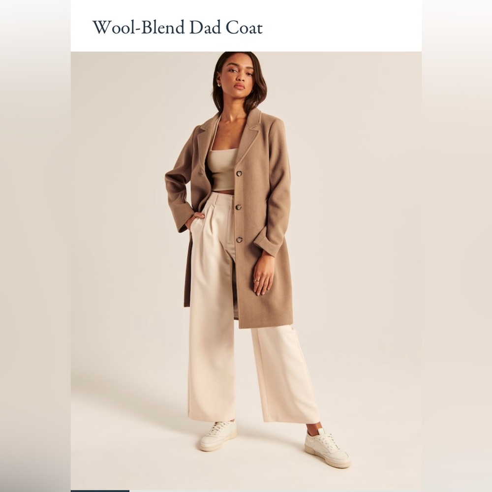 Abercrombie wool blend dad coat
